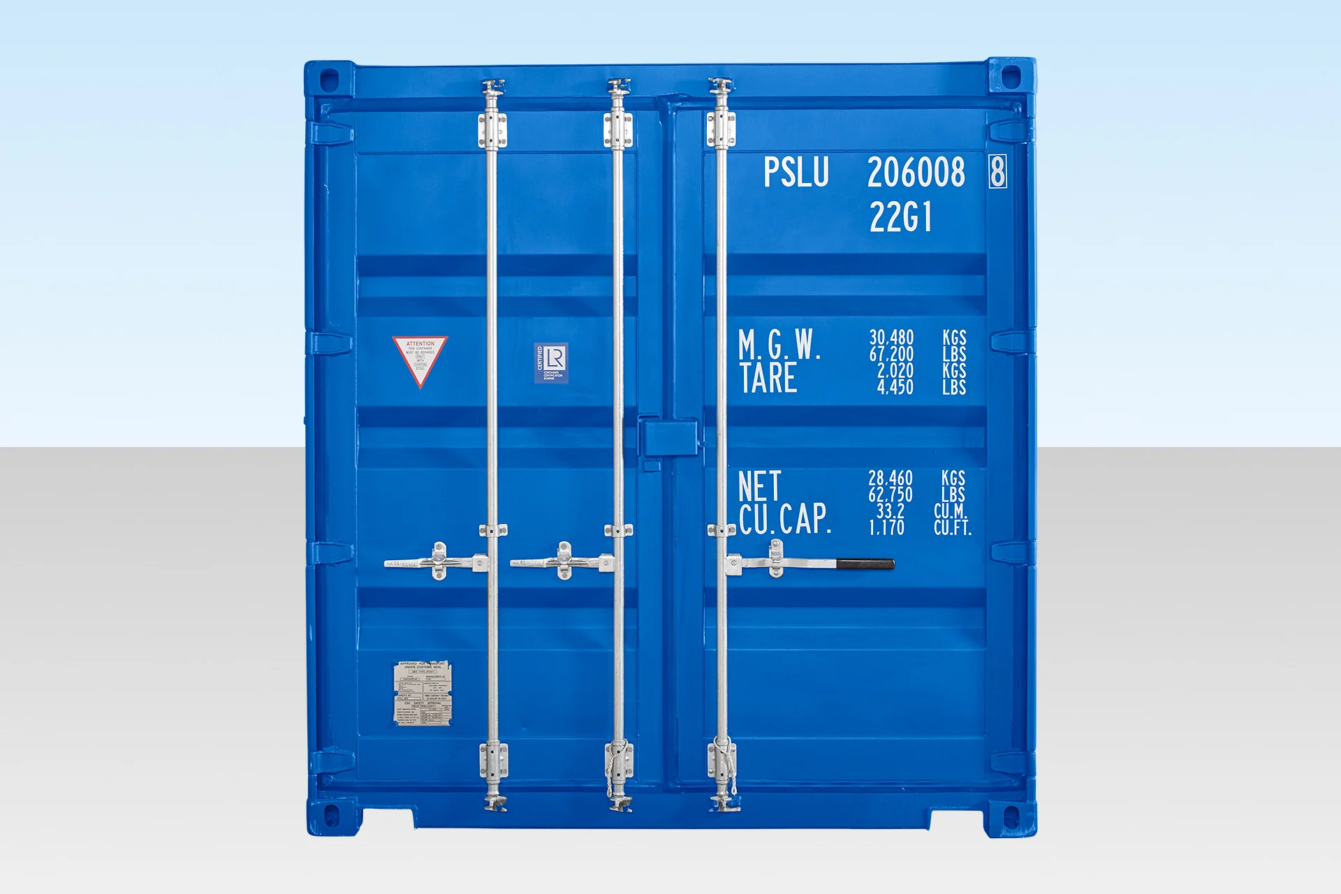 20ft Self Storage Container Blue (RAL 5010) - Image 3