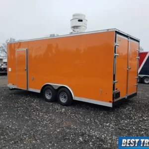 2024 8x20 concession vending food truck w hood and sinks enclosed 8.5x20