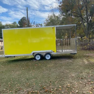 food trucks for sale yellow , double axel , 7 by 18 with electrical connection